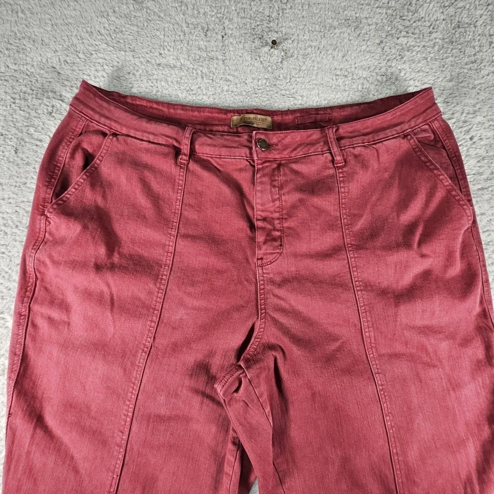 Judy Blue High Rise Seam Straight Jeans Womens 24W Burgundy Denim Preppy‎ Casual - Picture 2 of 16